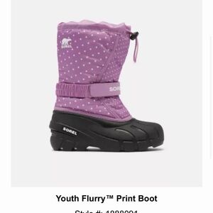 Sorel Youth Flurry Boot in Pink and Black